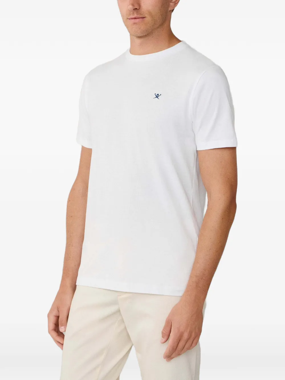 Hackett Logo-embroidered T-shirt In White