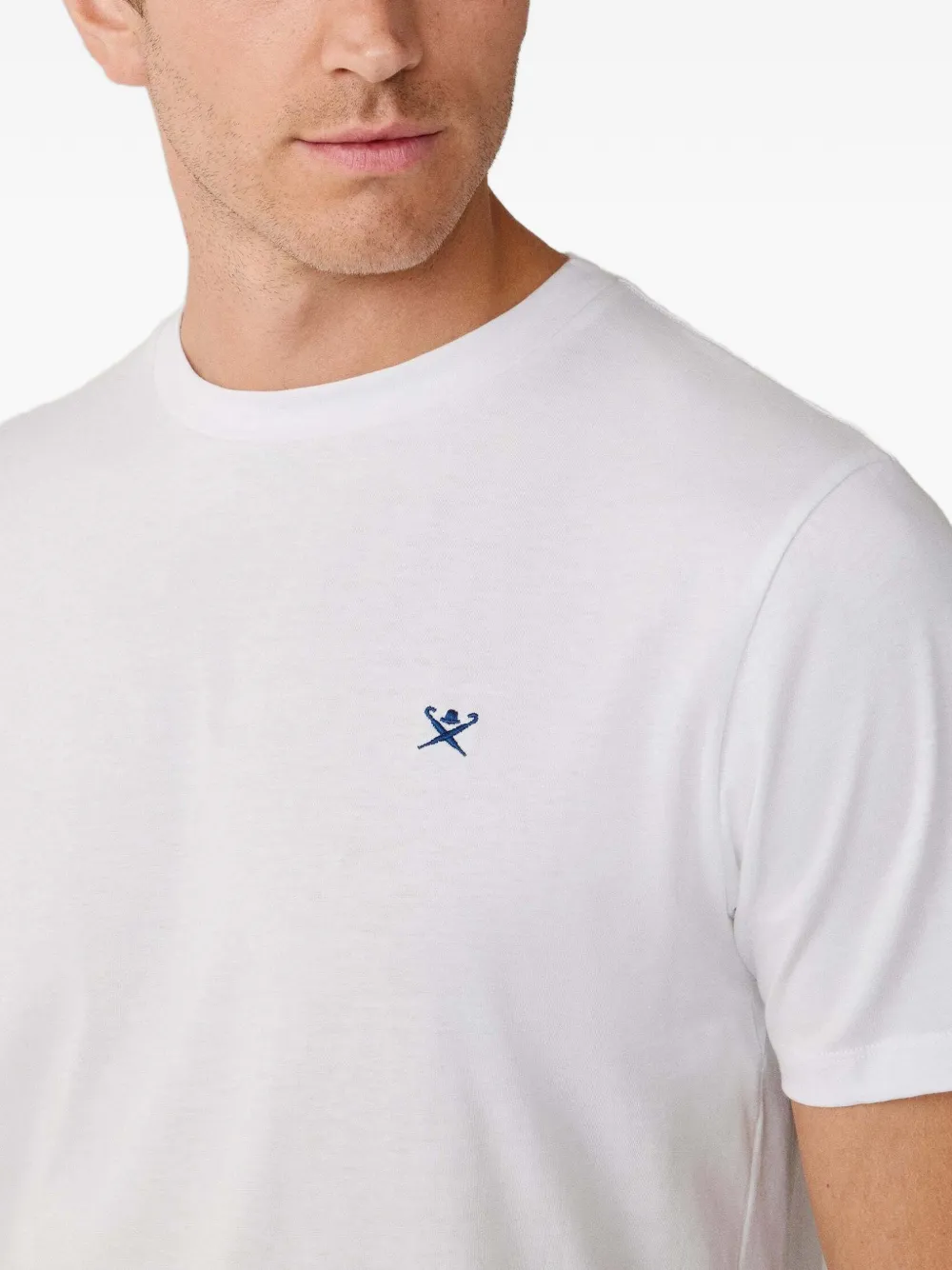 Hackett Logo-embroidered T-shirt In White