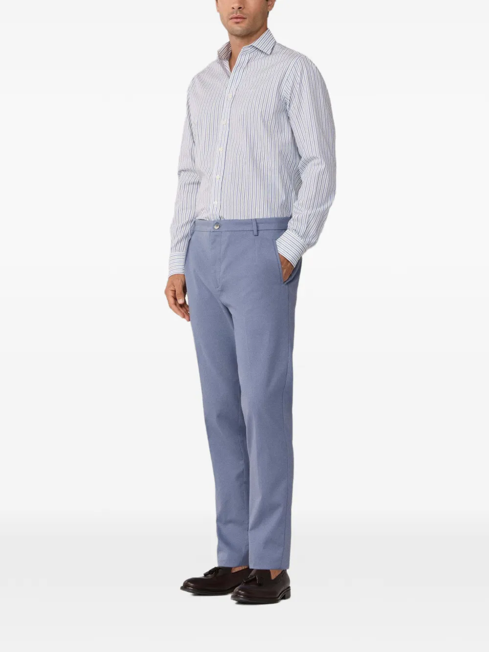Hackett London Sloane broek met geplooid detail Blauw