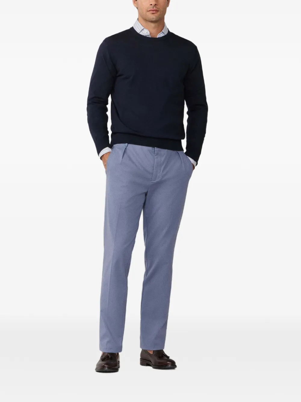 Hackett London Sloane broek met geplooid detail Blauw
