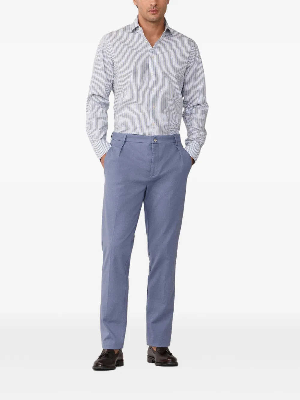Hackett London Sloane broek met geplooid detail Blauw