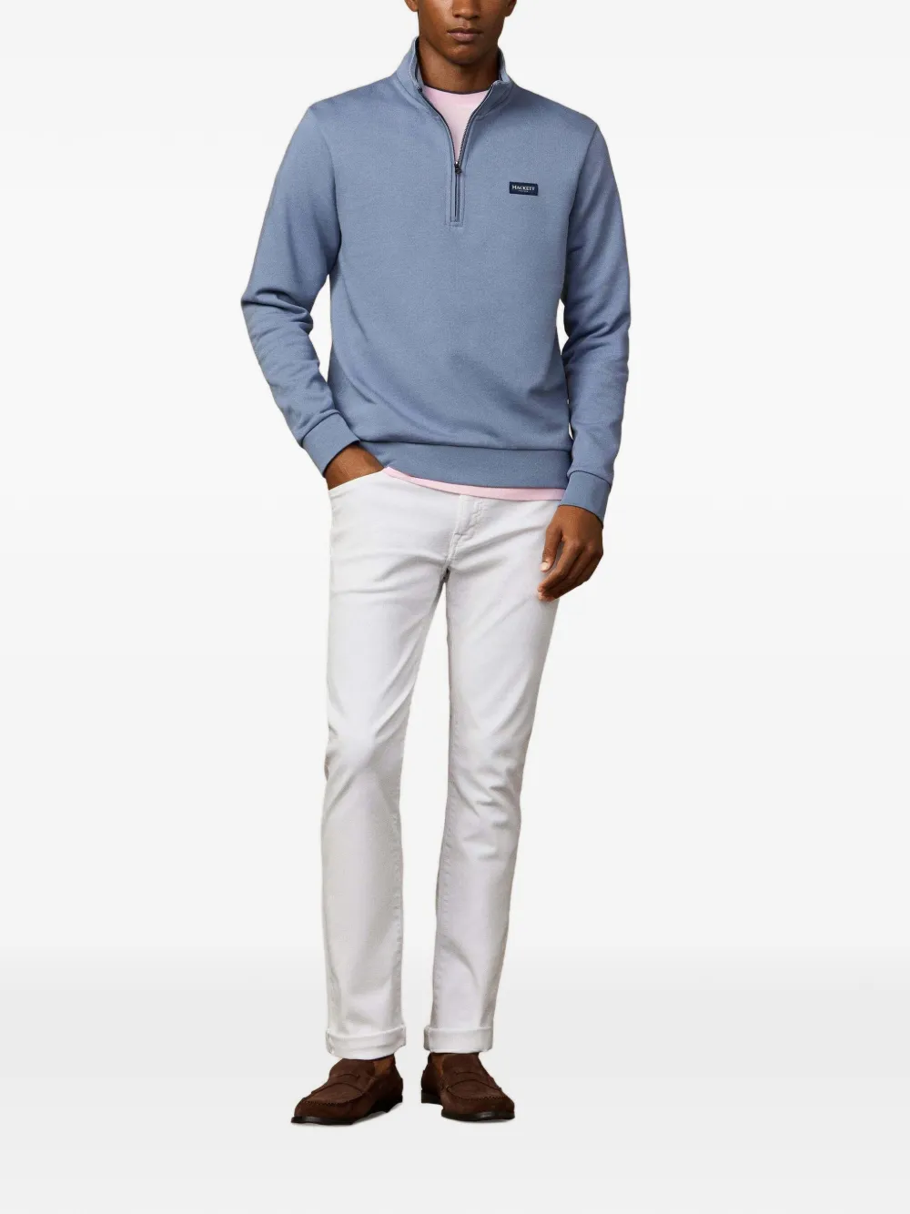 Hackett London Heritage trui met rits Blauw
