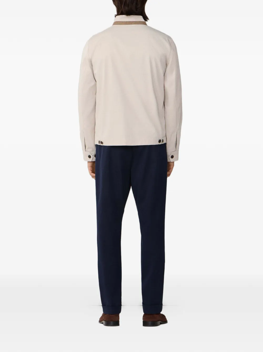 Hackett Logo-embroidered Harrington Jacket In Neutral