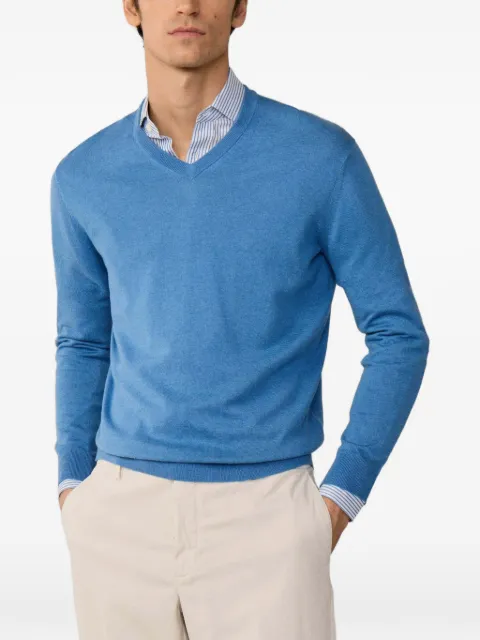Hackett London elbow-patch V-neck sweatshirt