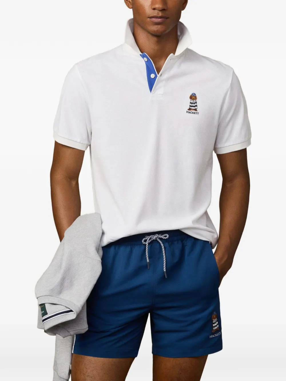 Hackett London Heritage Harry poloshirt Wit