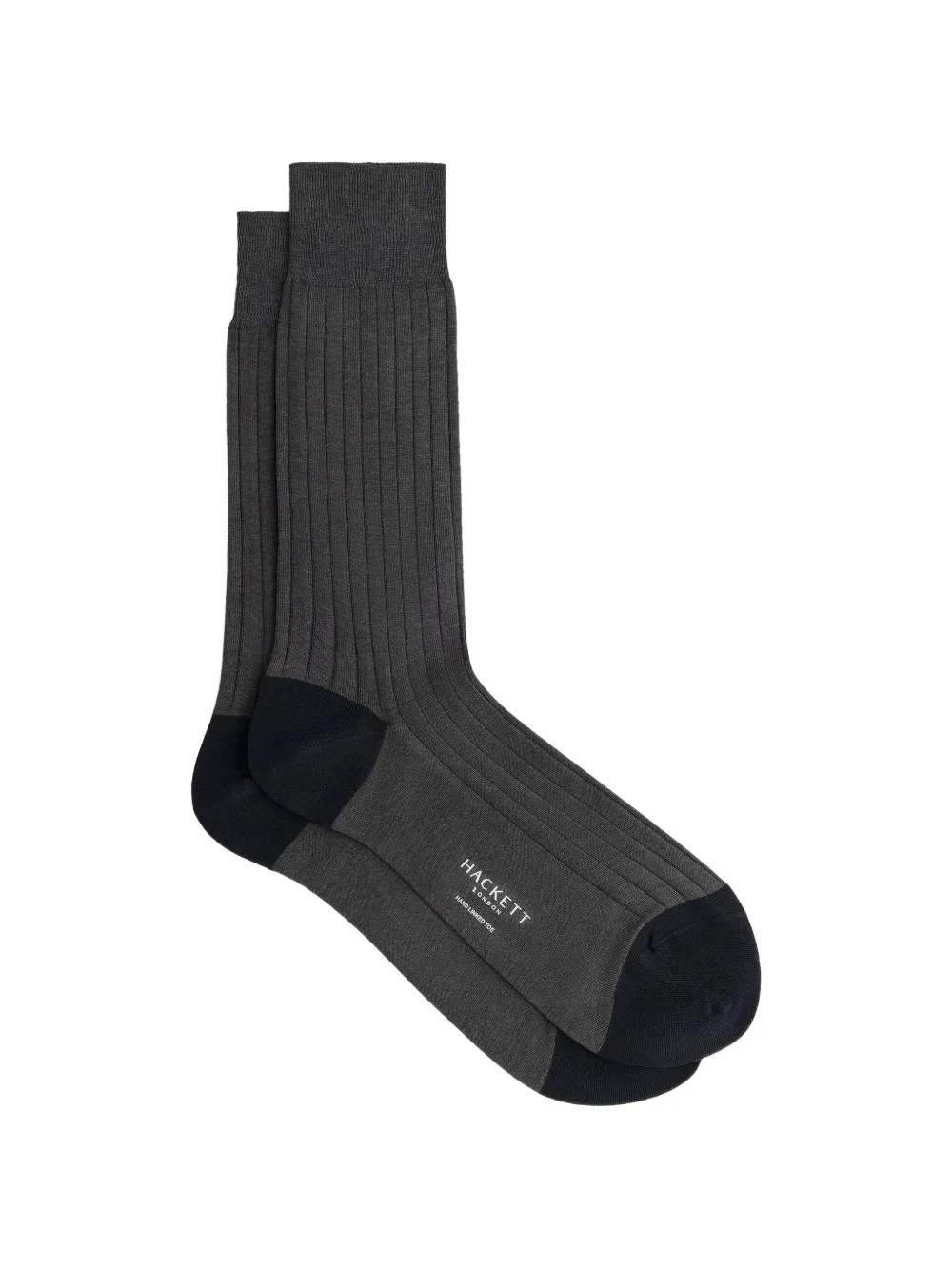 Hackett Ribbed-knit Mercerised-cotton Socks In Gray