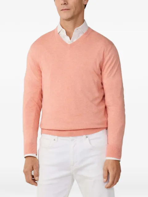 Hackett London V넥 엘보 패치 스웨트셔츠