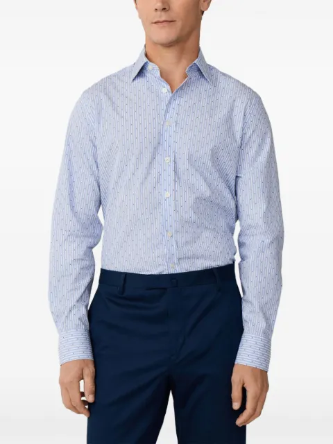 Hackett London diamond-embroidered striped shirt