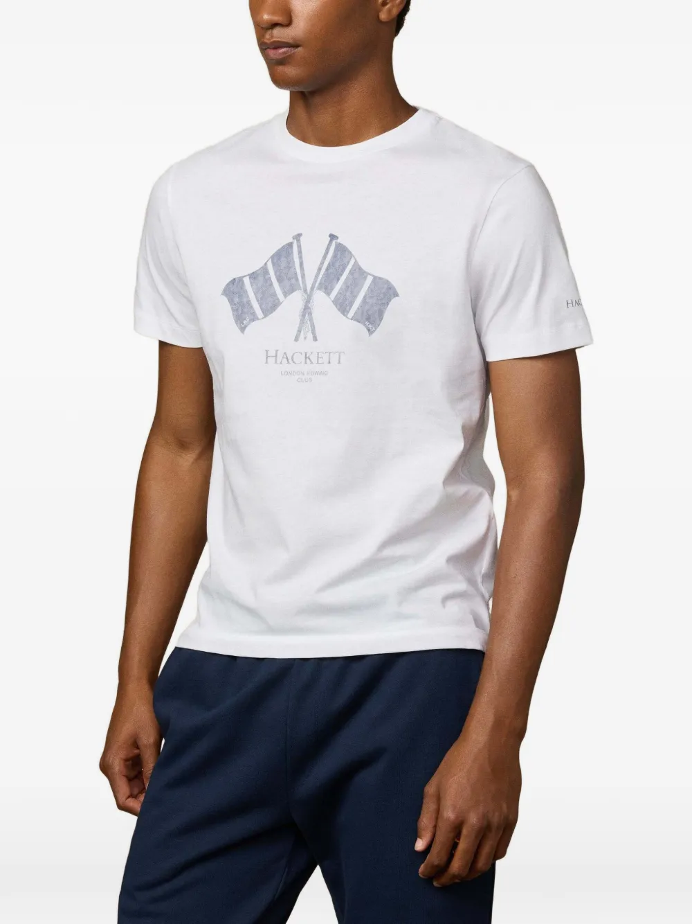 Hackett London Rowing Club T-shirt met print Wit