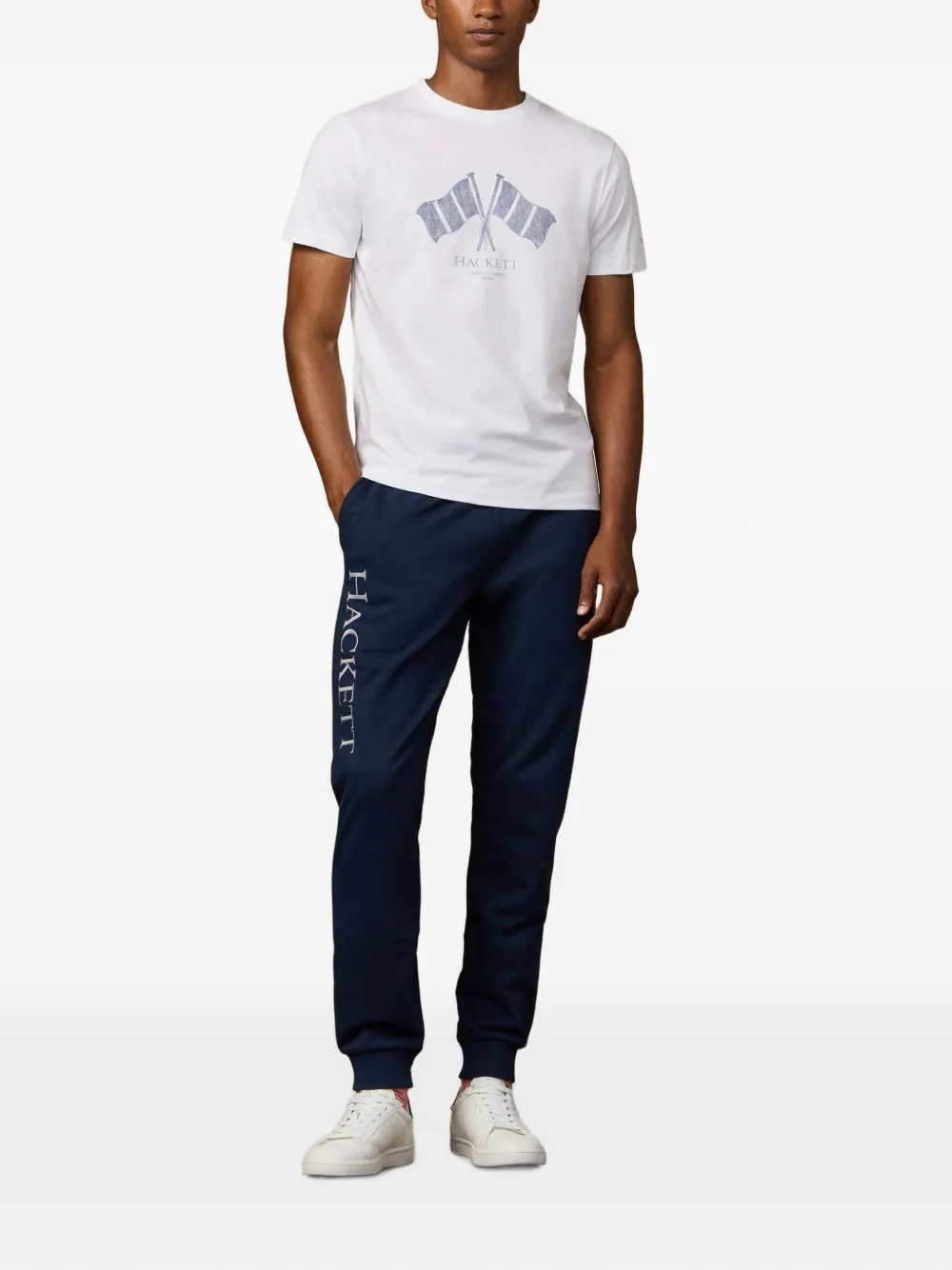 Hackett London Rowing Club T-shirt met print Wit