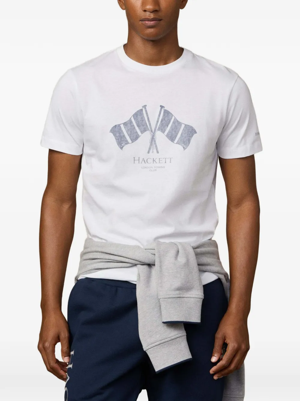 Hackett London Rowing Club T-shirt met print Wit