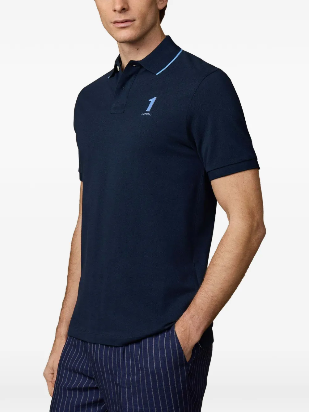 Hackett London Heritage Nbr poloshirt met afwerking Blauw