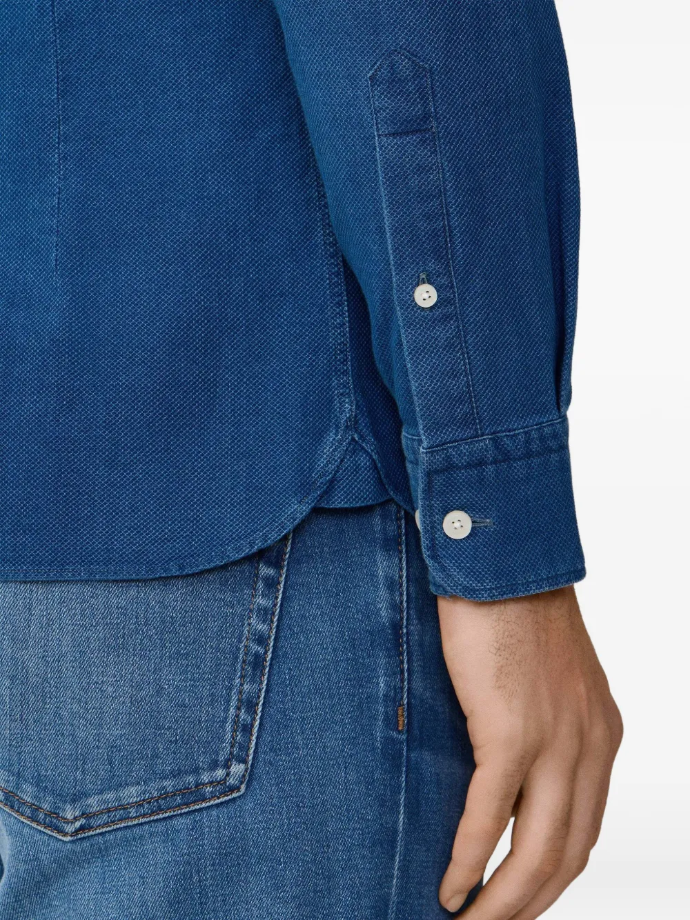 Hackett London Denim overhemd Blauw