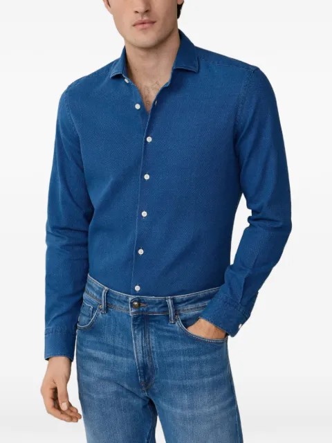 Hackett London textured denim shirt