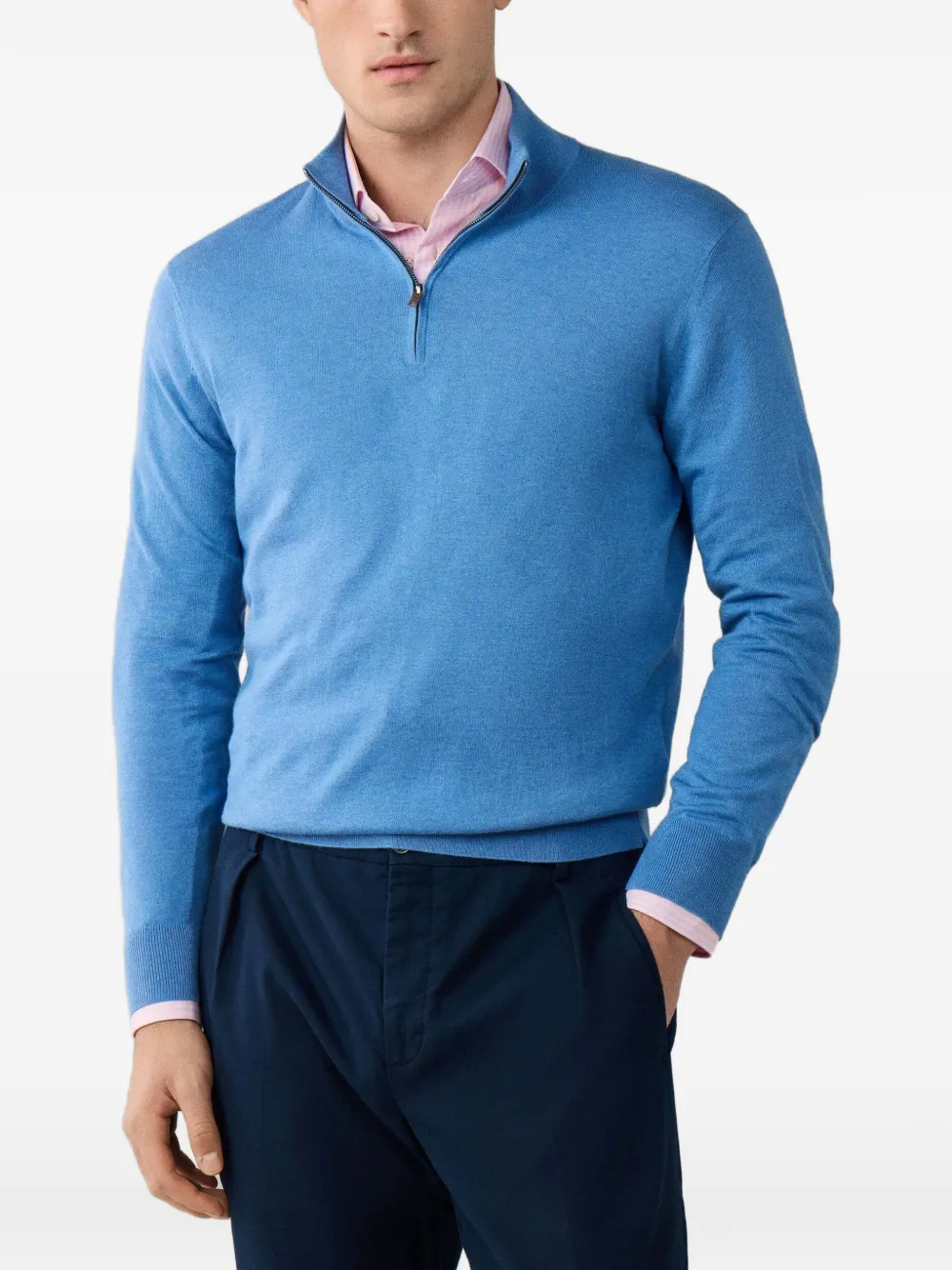 Hackett London Maglione con mezza zip - Blu