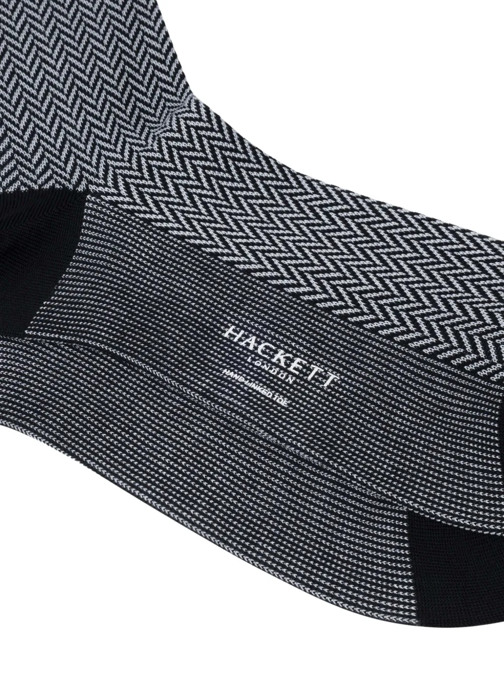 Hackett London Herringbone-jacquard Socks In Blue