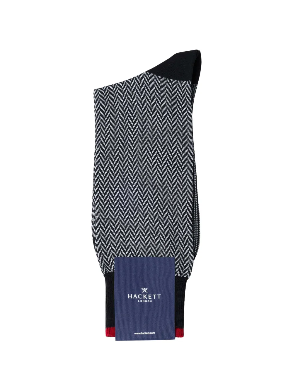 Hackett London Herringbone-jacquard Socks In Blue