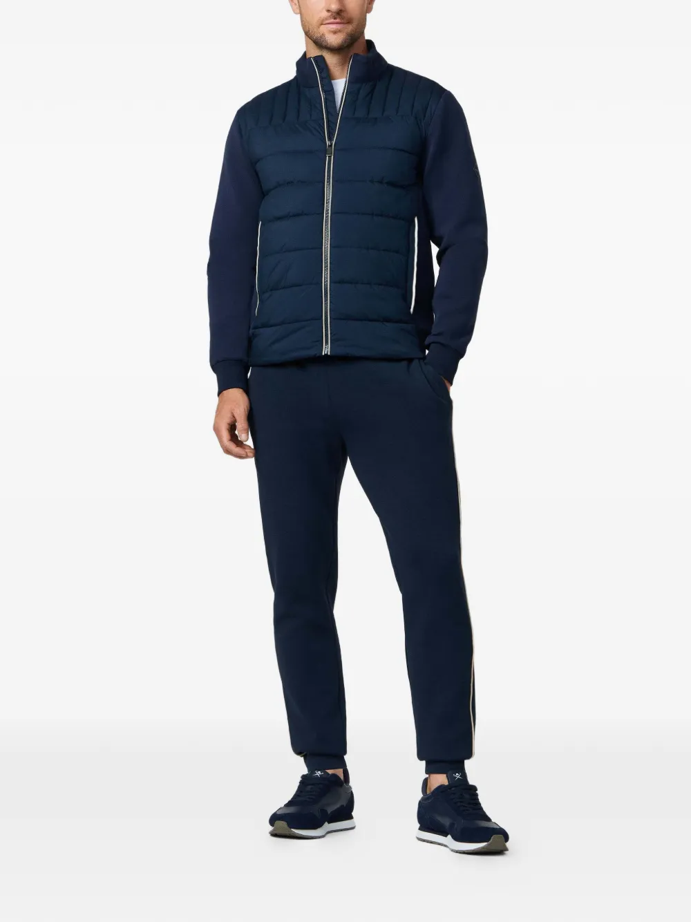 Hackett London Estate Hybrid gewatteerd jack met rits Blauw