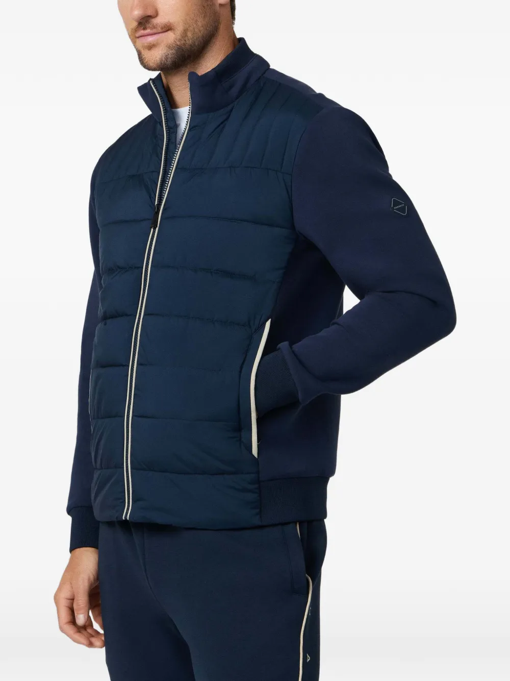 Hackett London Estate Hybrid gewatteerd jack met rits Blauw