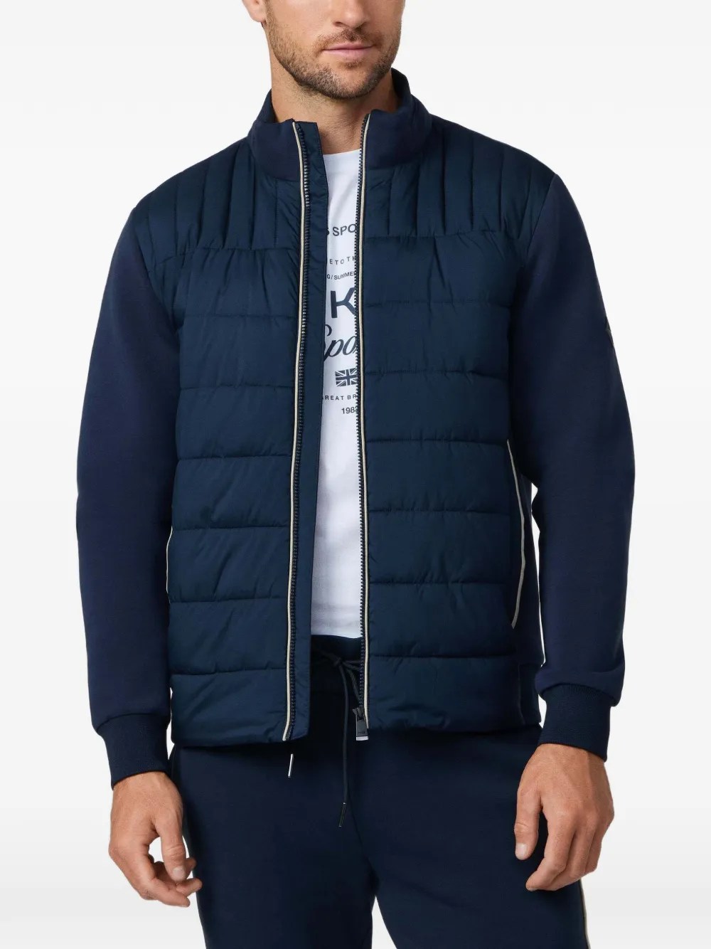 Hackett Estate Hybrid quilted zip-up jacket - Blue