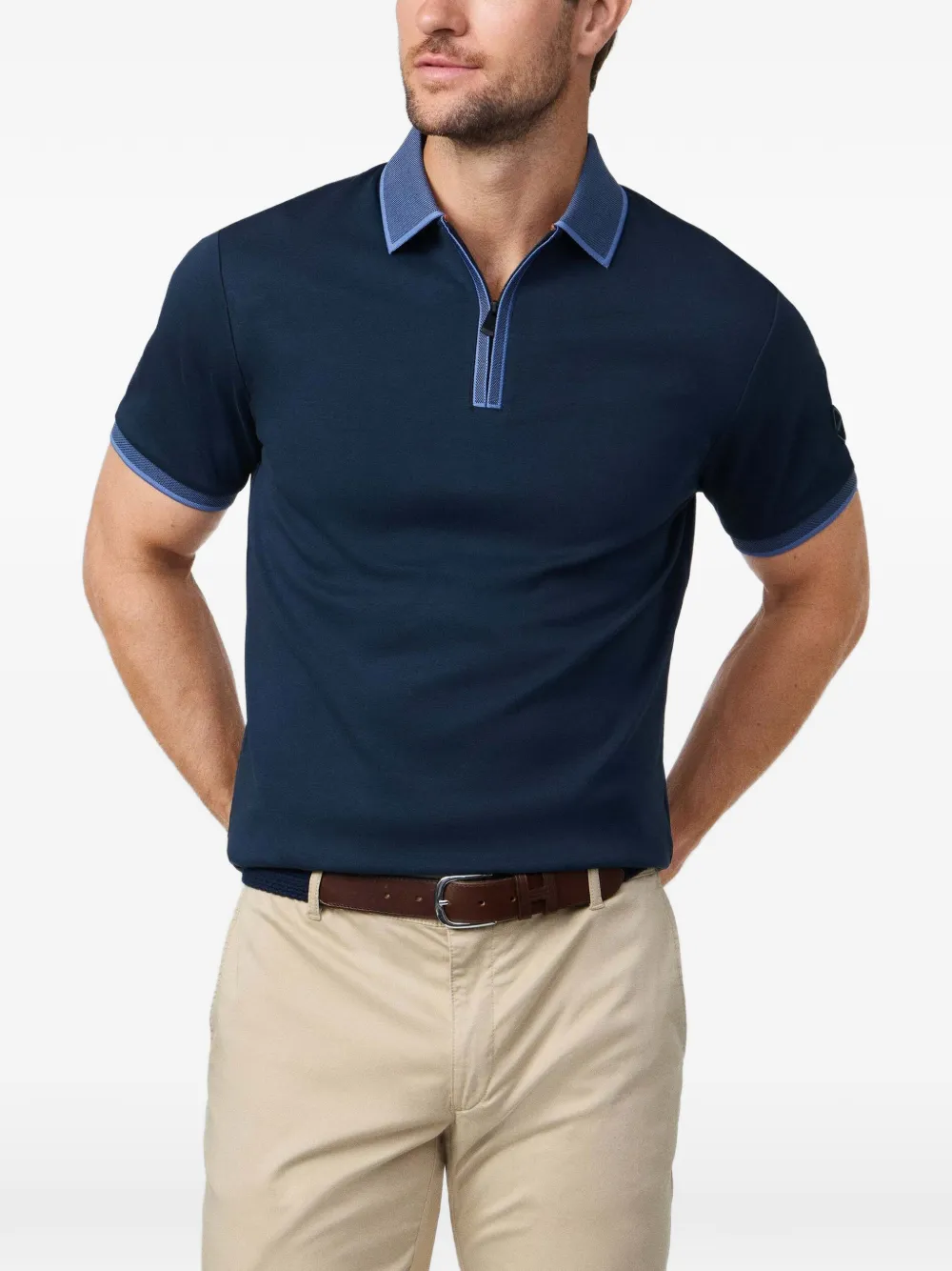 Hackett London Poloshirt met rits Blauw