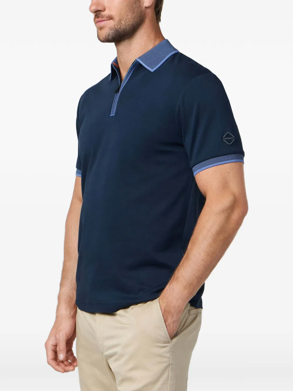 Hackett London Poloshirt met rits Blauw