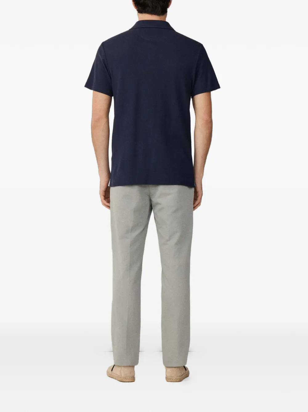Hackett London Poloshirt met honingraattextuur en Jonny-kraag Blauw