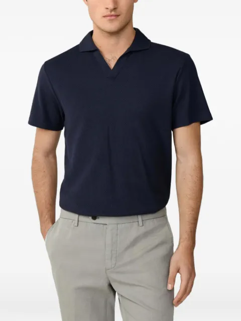 Hackett London honeycomb-texture Jonny-collar polo shirt