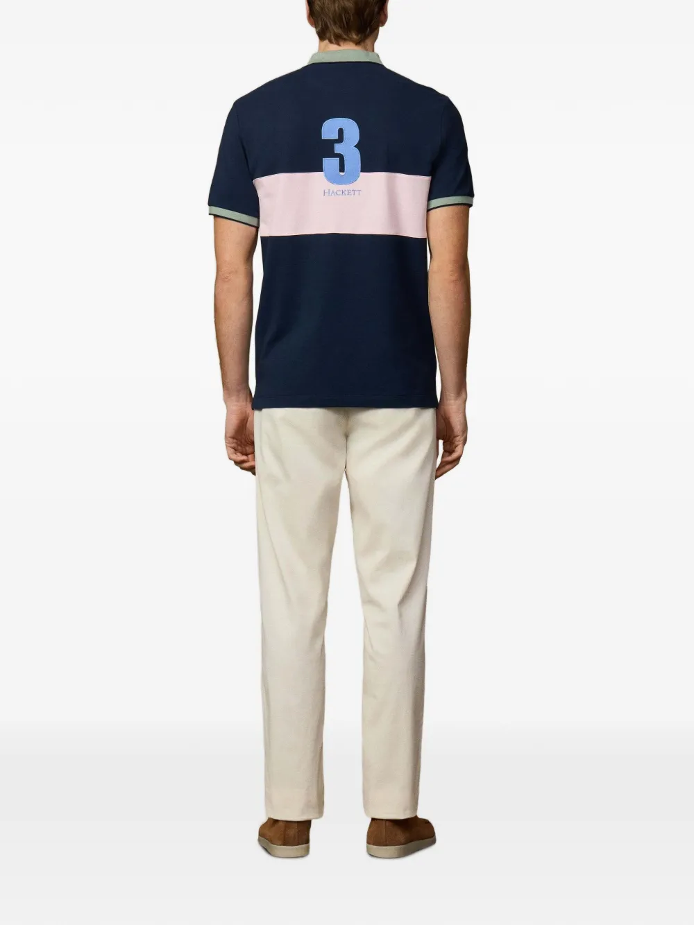 Hackett London Piqué poloshirt met colourblocking Groen