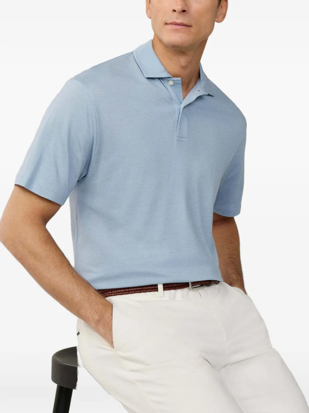Hackett London Travel Pique poloshirt Blauw