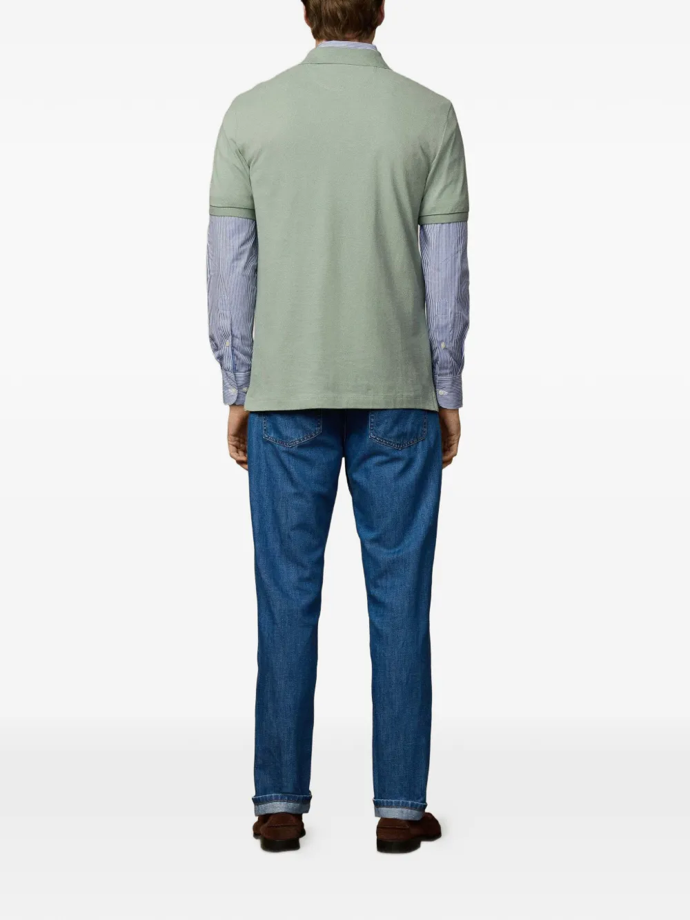 Hackett London Heritage H poloshirt met gestreepte afwerking Groen