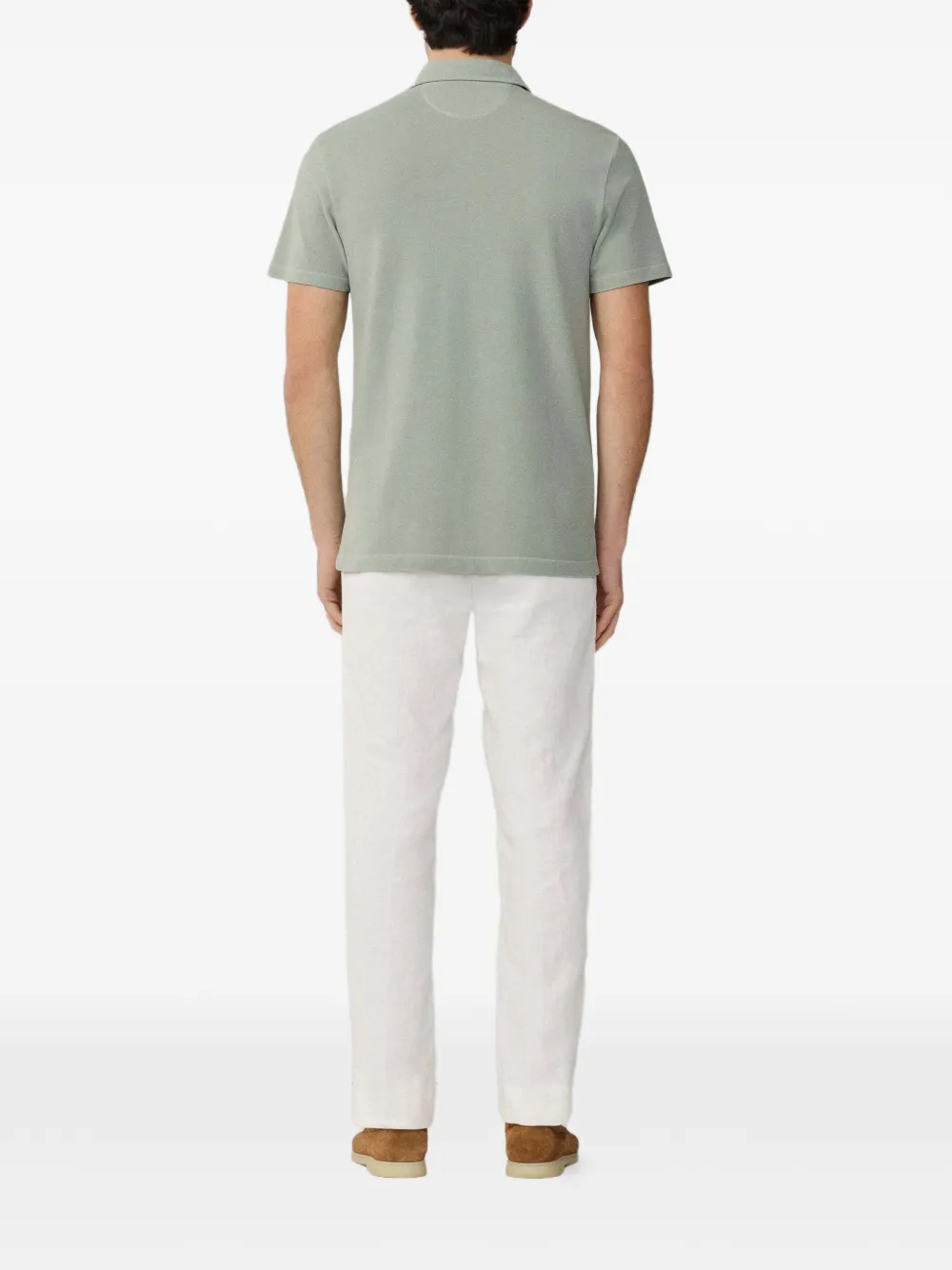 Hackett London Piqué poloshirt met geverfd effect Groen