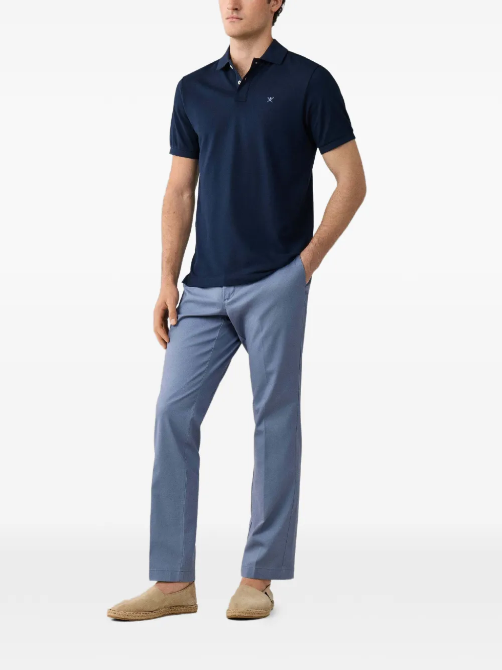 Hackett London Sanderson broek met riemlus Blauw