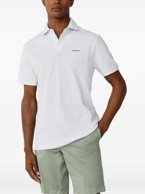 Hackett London embroidered piqué-knit polo shirt