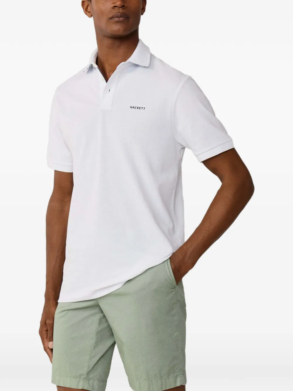 Hackett London Poloshirt met borduurwerk Wit