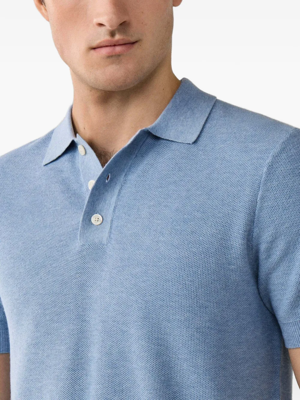 Hackett London Gebreid poloshirt Blauw