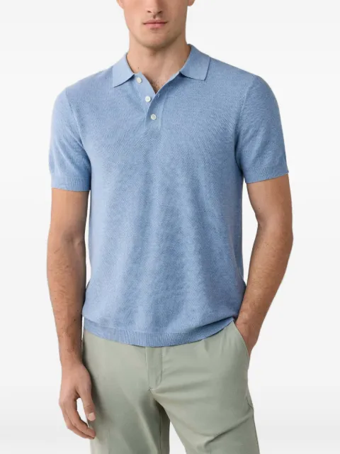 Hackett London short-sleeve knitted cotton polo shirt