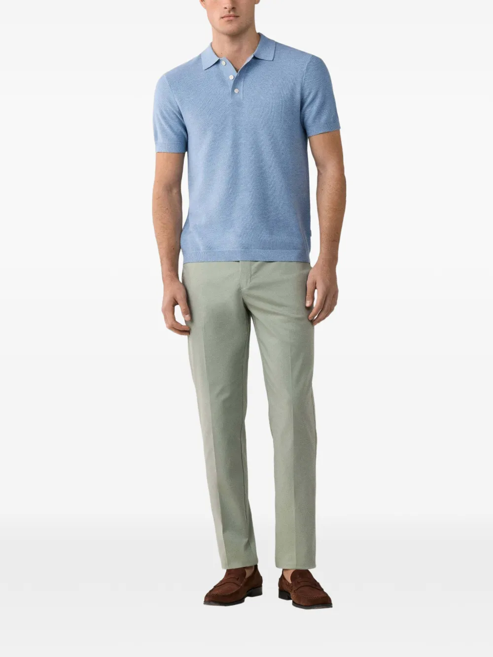 Hackett London Gebreid poloshirt Blauw