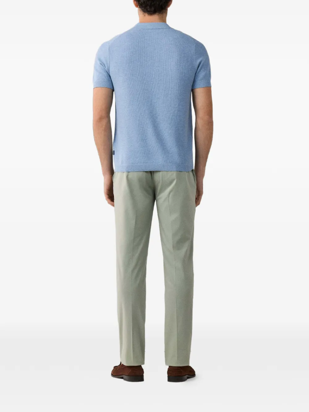 Hackett London Gebreid poloshirt Blauw
