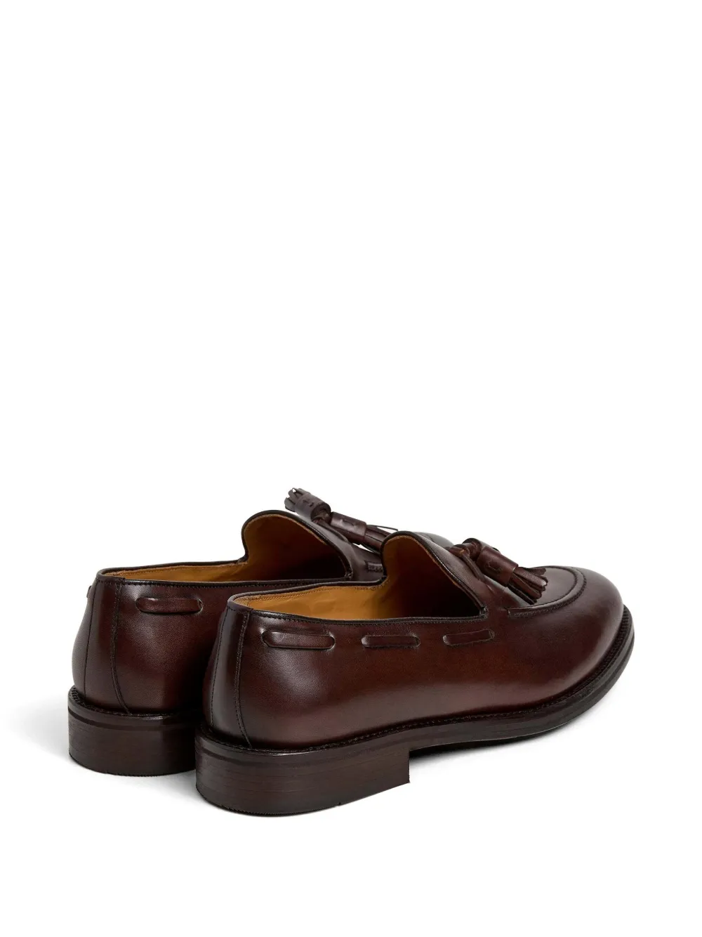Hackett London Mayfair Crust leren loafers met kwastje Bruin