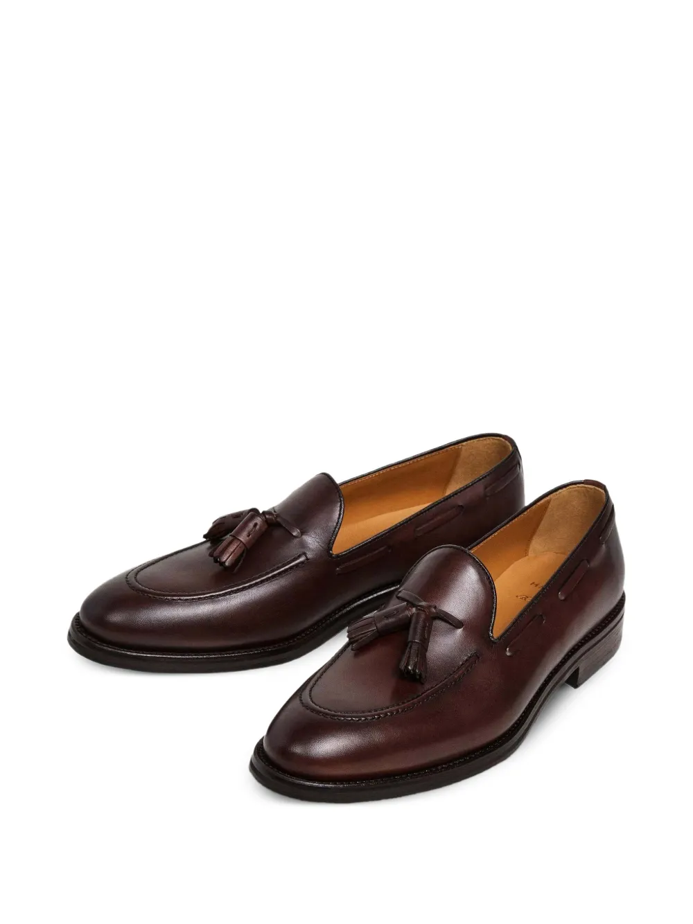 Hackett London Mayfair Crust leren loafers met kwastje Bruin