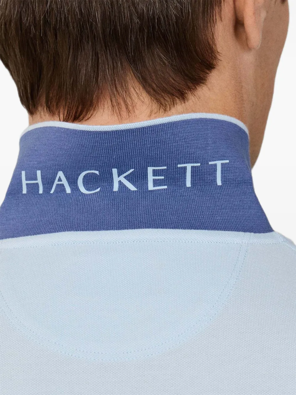 Hackett London Katoenen piqué poloshirt met geborduurd logo Blauw