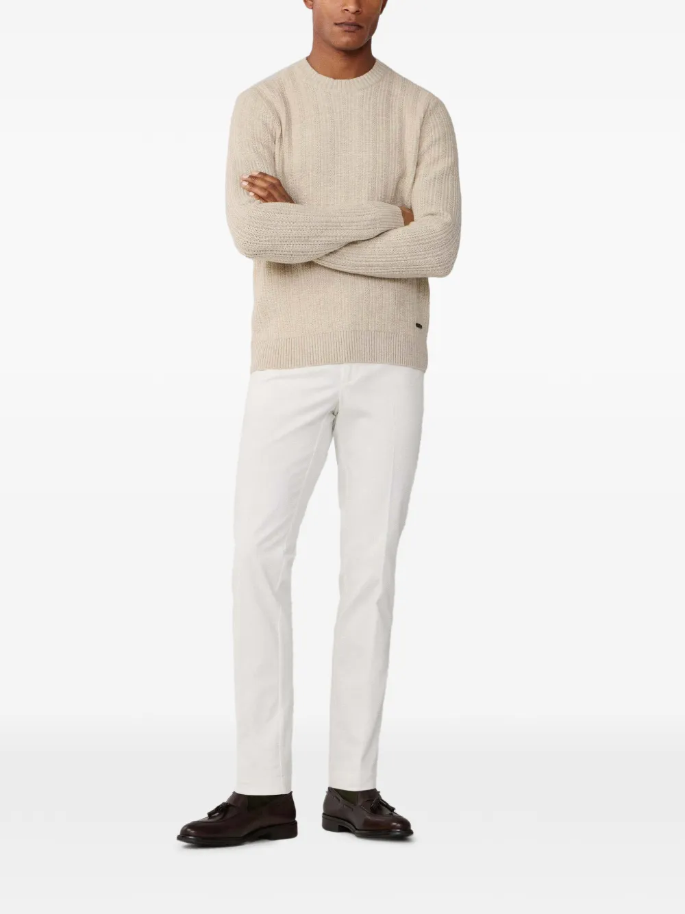 Hackett London Kensington slim-fit broek Wit