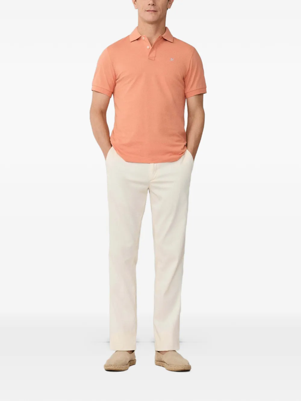 Hackett London Poloshirt met geborduurd logo Oranje