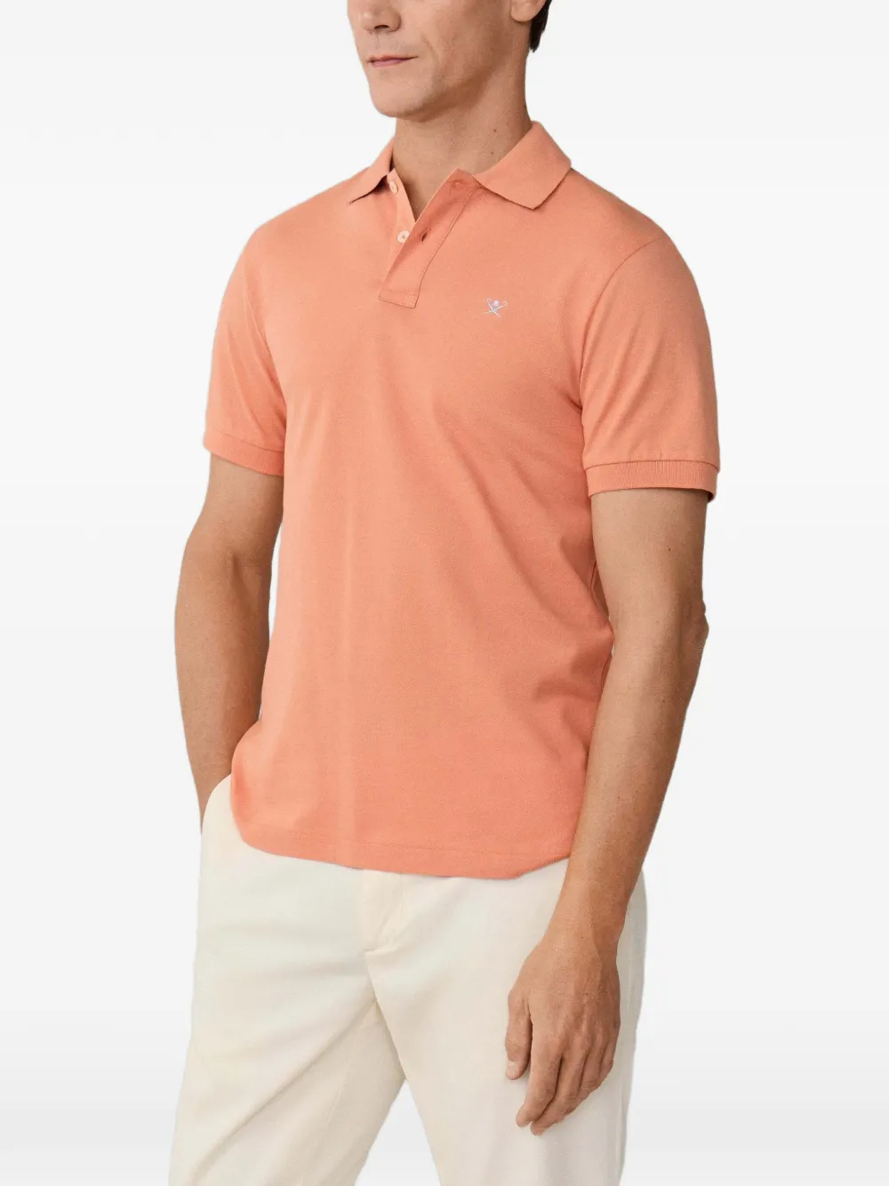 Hackett London Poloshirt met geborduurd logo Oranje