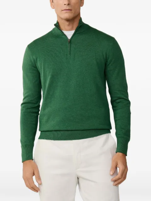 Hackett London quarter-zip embroidered sweater