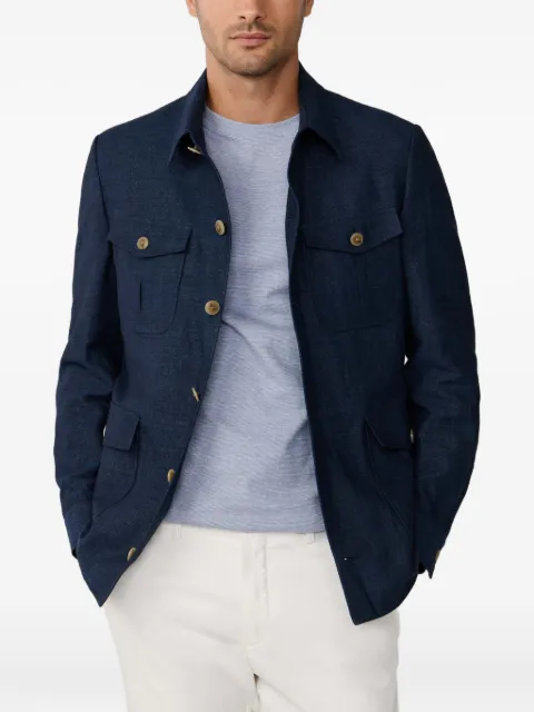 Hackett London melange chambray-linen jacket