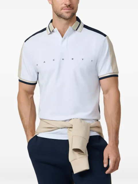Hackett London contrast-tipping logo-print polo shirt