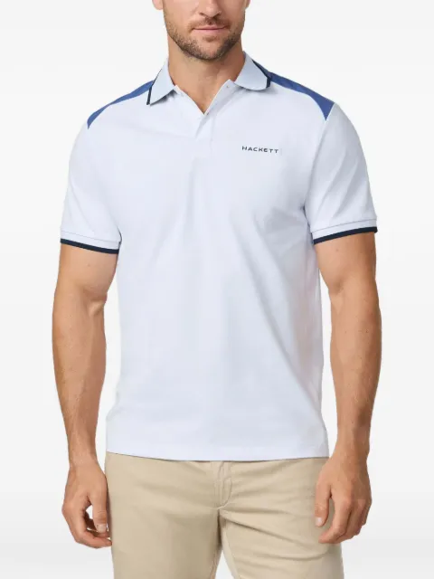 Hackett London colour-block embroidered-logo polo shirt