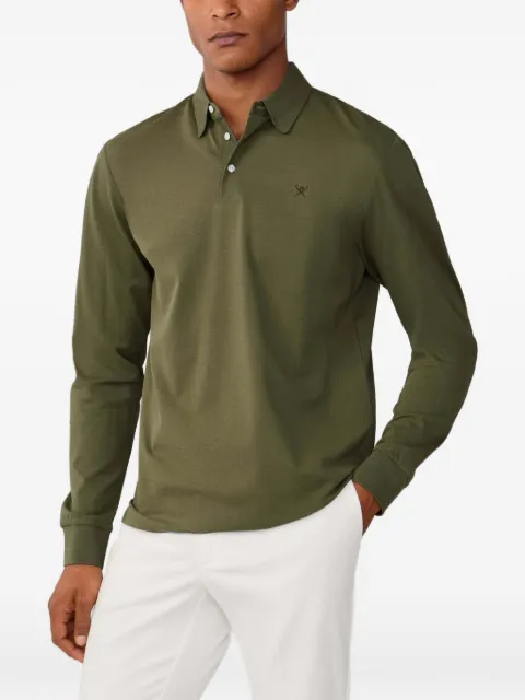 Hackett London long-sleeve embroidered polo shirt